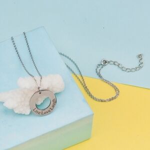 Live Love Laugh Stainless Steel Circle Necklace